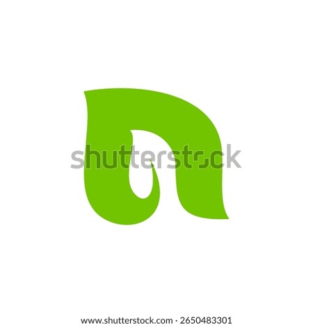 Abstract Letter N logo. Letter N with leaf nature