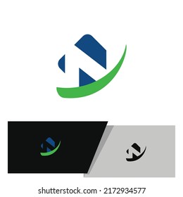 letra abstracta N logotipo en forma negativa