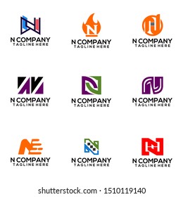 Abstract Letter N Logo Template Vector. Alphabet Logo Concept