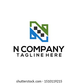 Abstract Letter N Logo Template Vector. Alphabet Logo Concept