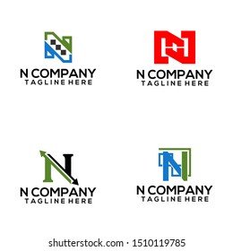 Abstract Letter N Logo Template Vector. Alphabet Logo Concept