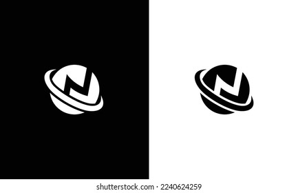 Abstract letter N logo template