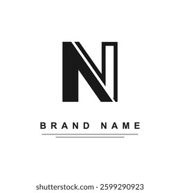 Abstract letter N logo template vector