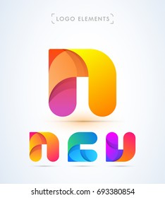 Abstract letter N logo template. Material design style