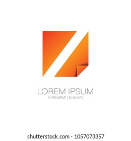Abstract letter N logo vector design. Origami paper symbol icon template.