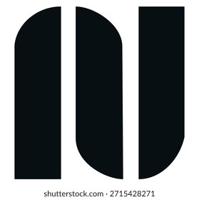 Logo de la letra N Abstractas. Ilustración vectorial.