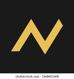 Abstract letter N logo with zigzag design