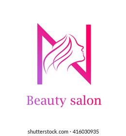 Abstract Letter N Logobeauty Salon Logo Stock Vector (Royalty Free ...