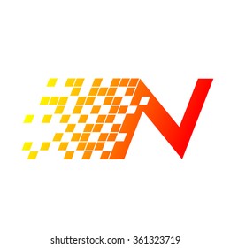 Abstract letter N logo,fast speed, moving,delivery,Digital for your Corporate identity