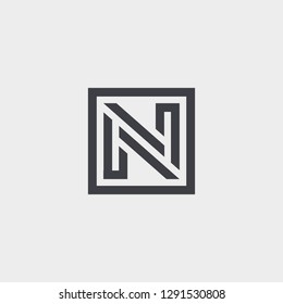 Abstract letter N logotype. Modern logo idea sign. Universal emblem vector icon.