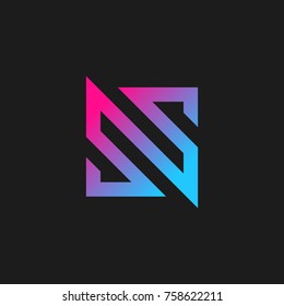 Abstract letter N logotype. Modern logo idea sign. Universal emblem vector icon.
