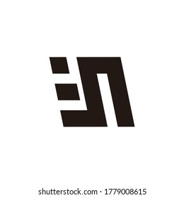 abstract letter n movement symbol simple geometric logo vector