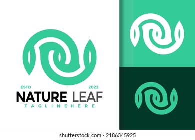 Abstract Letter N Nature Leaf Logo Design, brand identity logos vector, modern logo, Logo Designs Vector Illustration Template
