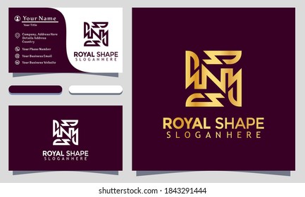 Abstract Letter N Royal Shape Luxury logo design vector Illustration, business card template