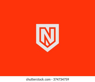 Abstract letter N shield logo design template. Premium nominal monogram business sign. Universal foundation vector icon. 