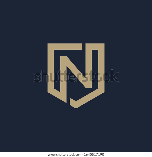 Abstract Letter N Shield Logo Design Stock Vector Royalty Free 1640517190 Shutterstock