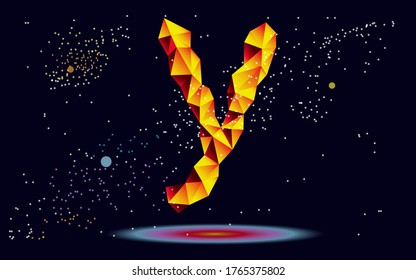 abstract letter n in the style of polygonal graphics