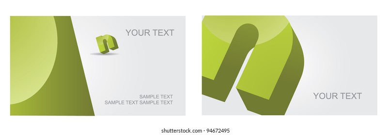 Abstract Letter N Symbol Icon Business Card Set EPS 8 vector, grouped for easy editing. No open shapes or paths.