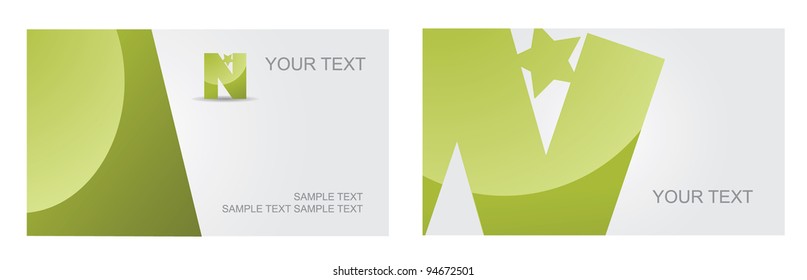 Abstract Letter N Symbol Icon Business Card Set EPS 8 vector, grouped for easy editing. No open shapes or paths.