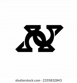 Abstract letter N vector logo design combined with Omega symbol.