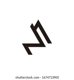 abstract letter na simple arrow geometric line logo vector