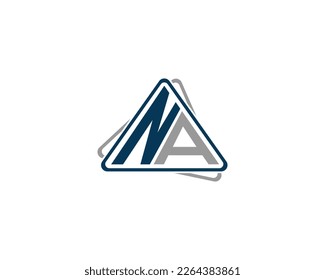 Abstract letter NA triangle shape logo design. Creative initial letter vector illustration.