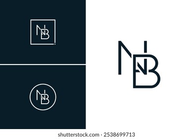 Abstract Letter NB Logo - Initial Monogram Template for Alphabet N and B