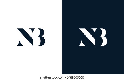 Logo de la carta resumida NB. Este icono del logotipo incorpora con forma abstracta de forma creativa.