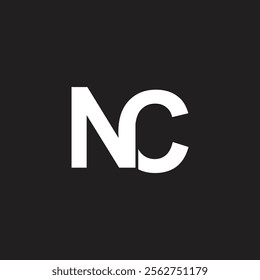 Abstract letter NC or CN initial elegant and line art logo design vector templates with white color on black background.