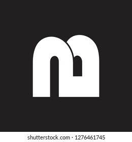 abstract letter nm simple geometric logo vector