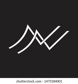 abstract letter nn linked lines art logo vector