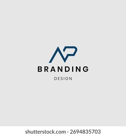 Plantilla inicial del diseño del logotipo de la letra Abstractas NP