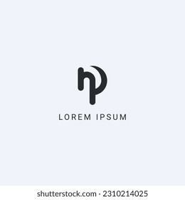 Abstract letter NP PN monogram logo vector template. Initial based minimal flat icon vector.