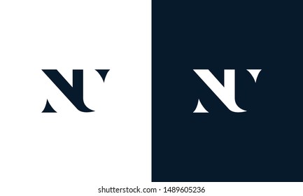 Abstract letter NU logo. This logo icon incorporate with abstract shape in the creative way.