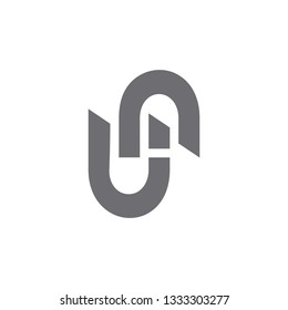 abstract letter nu simple geometric line logo vector