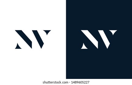Abstract letter NV logo. This logo icon incorporate with abstract shape in the creative way.