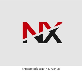Abstract letter NX logo design template. Vector letter logo 
