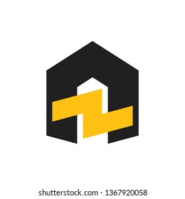 abstract letter nz simple geometric logo vector
