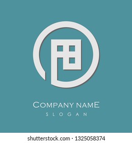abstract letter O A B D E G P real estate vector logo