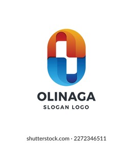 Abstract Letter O and Circle Gradient Logo Vector Icon Illustration