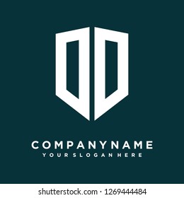 Abstract letter O D shield logo design template