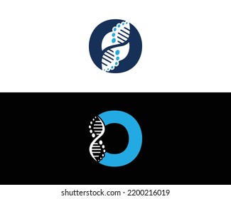 Carta Resumen Del Concepto Del Logo De La Biología Del ADN. Icono de vectores de ciencia creativa, laboratorio y biotecnología.