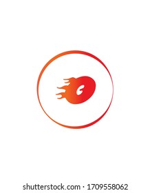 Abstract letter O with fire flame logo template, vector logo for business and company identity 