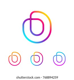 Abstract Letter O Line Monogram Colorful loops logotype, Circle shape, swirl spiral infinity logo symbol, Technology and digital connection