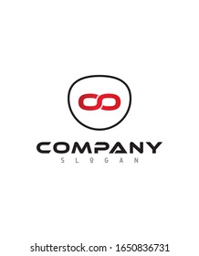 Abstract letter O & O linked lowercase logo design template elements