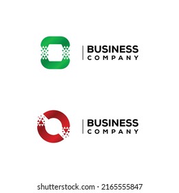 Abstract Letter O Logo design with Triangles Arrow Moving Forward for Financial Logistics Company