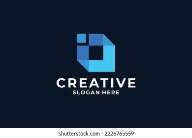 Abstract letter O logo design combine with creative concept.