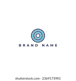 Abstract Letter O logo design template, Technology abstract connection cross vector logo icon circle logotype in blue color isolated on a white background. Letter O logo applied for mobile wireless