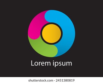 Abstract letter O logo design. 
Circle vector. Creative carporate logo for business. Premium circle logo. Can use for logo, infographic, banner, poster, web design. Isolated on black background. 