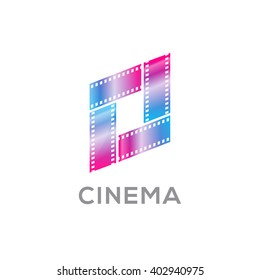 Abstract letter O logo for videotape film production
